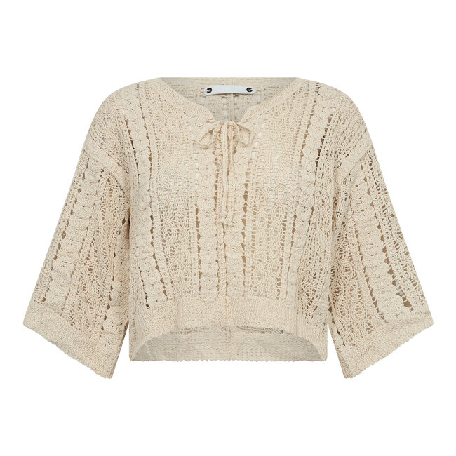 CORMA CROCHET TOP Bone