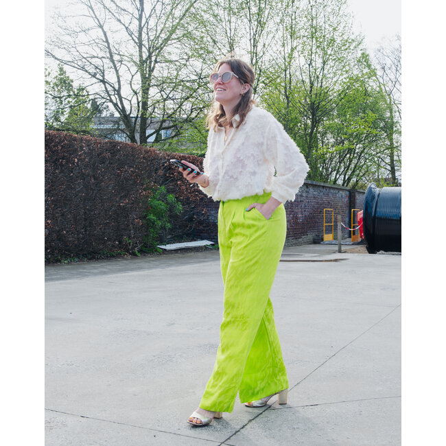 CONSTANZA CUPRO PANTS Lime Green