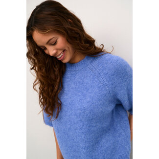 KAFFE EMILIE CROPPED KNIT PULLOVER Vista Blue