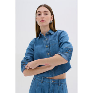 My Essential Wardrobe ZITO BOXY SHIRT Medium Blue Denim