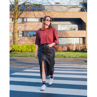 Co Couture PHOEBE LEATHER SKIRT Mocca