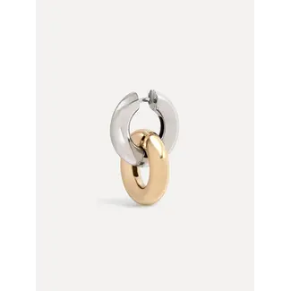 Les Soeurs FARA LINKED EARRING Gold Silver Combi