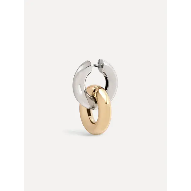 FARA LINKED EARRING Gold Silver Combi