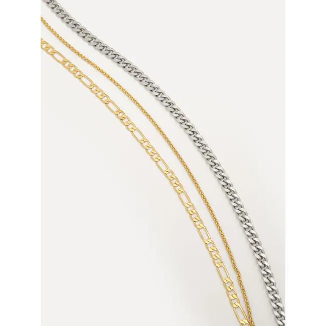 RANA NECKLACE TRIPE Gold Silver Combi