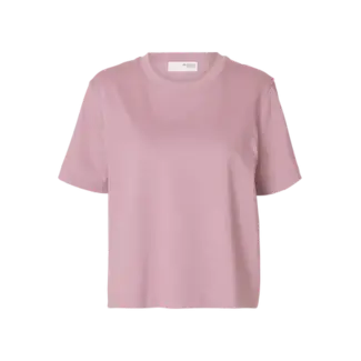 Selected Femme ESSENTIAL BOXY TEE Bleached Mauve