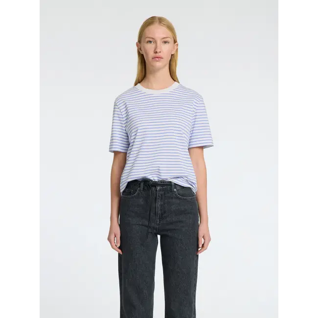 ESSENTIAL STRIPED TEE Cornflower Blue
