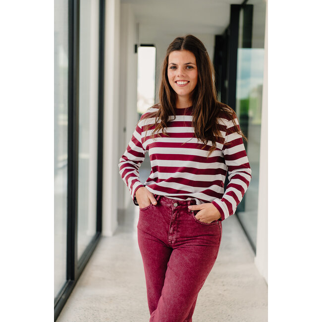ESSENTIAL STRIPE TEE Zinfandel