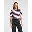 Selected Femme ESSENTIAL STRIPED BOXY TEE Plum Perfect