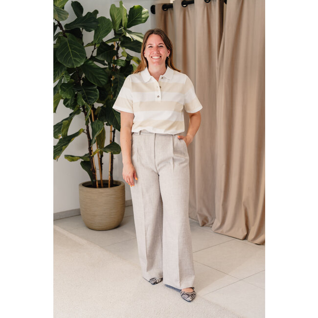 NOBU POLO Beige Stripe