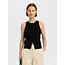 Selected Femme TRIXIE KNIT BUTTON TOP Black