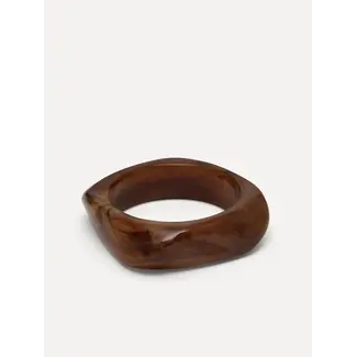 Les Soeurs RESIN RECTANGLE BANGLE Brown