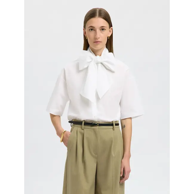 AYA JUNO BOW SHIRT Bright White