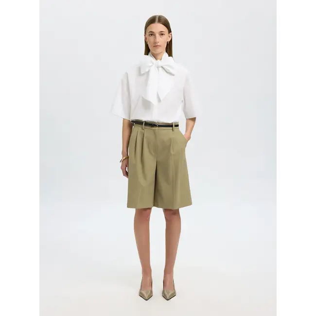 AYA JUNO BOW SHIRT Bright White