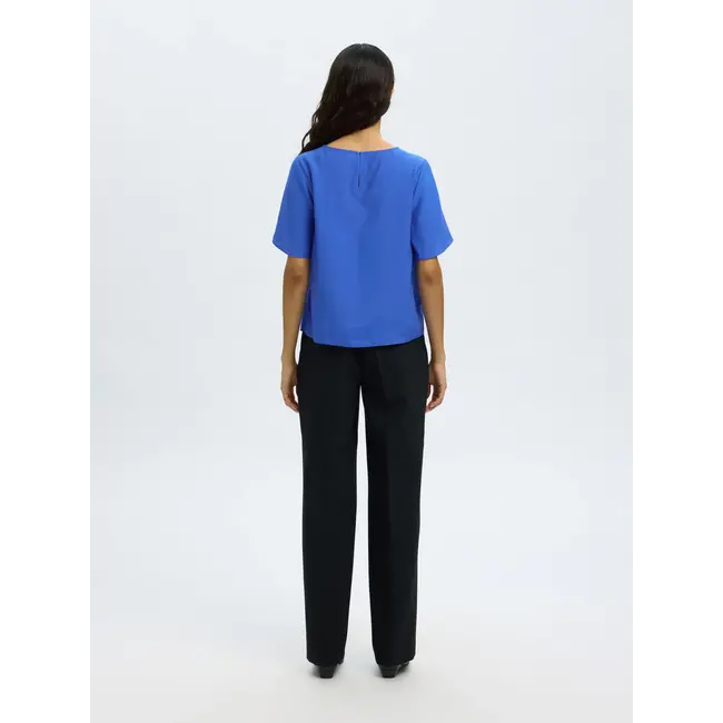 LORENZA COWL NECK TOP Dazzling Blue