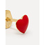 JOLIE RED HEART EARRING Gold