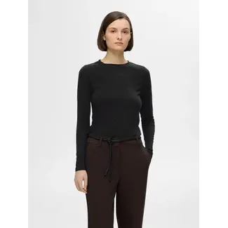 Selected Femme MANJA O-NECK TOP Black
