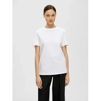 Selected Femme ESSENTIAL O-NECK TEE Bright White