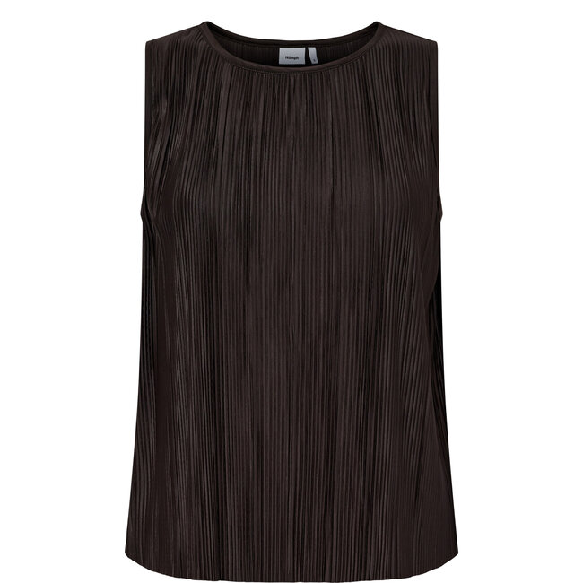 CASSY PLISSE TOP Black Coffe