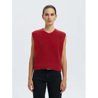 Selected Femme LULU BUTTON VEST Equestrian Red