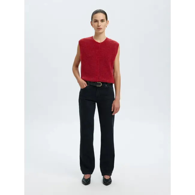 LULU BUTTON VEST Equestrian Red