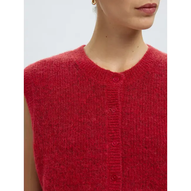 LULU BUTTON VEST Equestrian Red