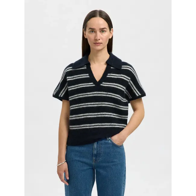 LULU KNIT POLO Dark Sapphire