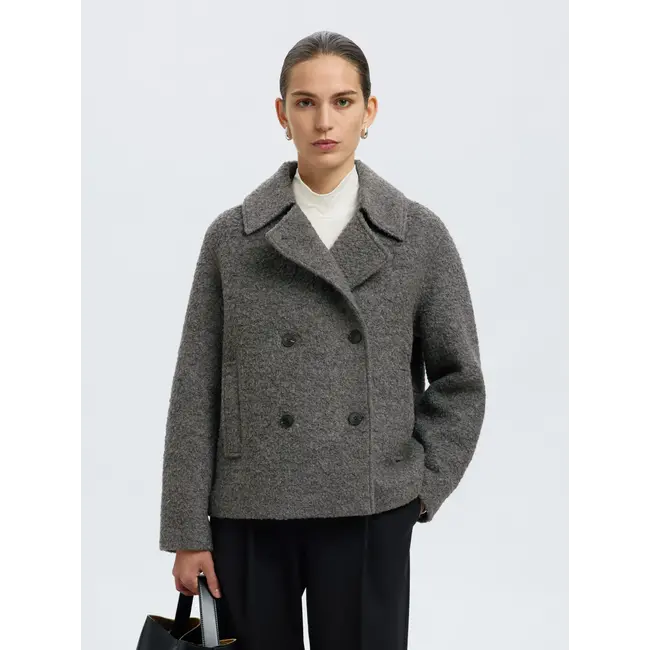 ALMA BOUCLE JACKET Medium Grey Melange
