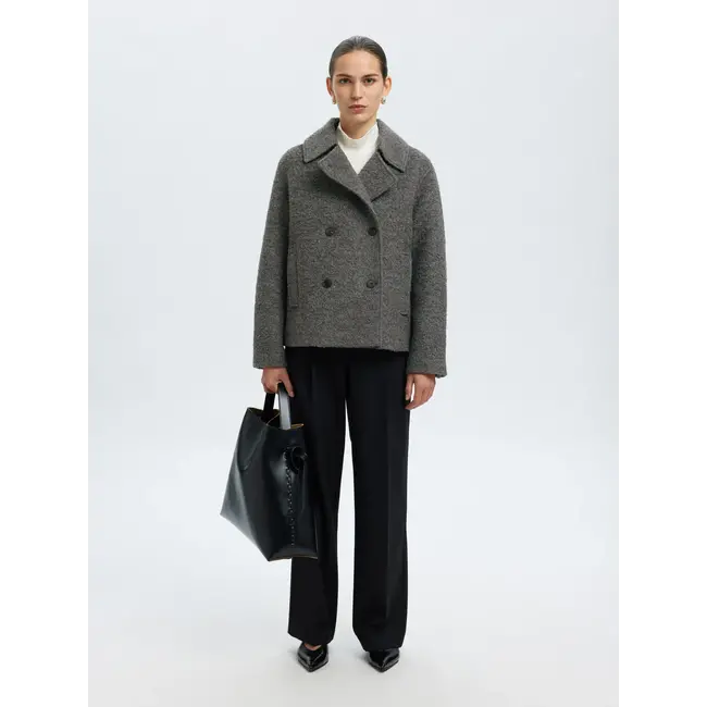 ALMA BOUCLE JACKET Medium Grey Melange