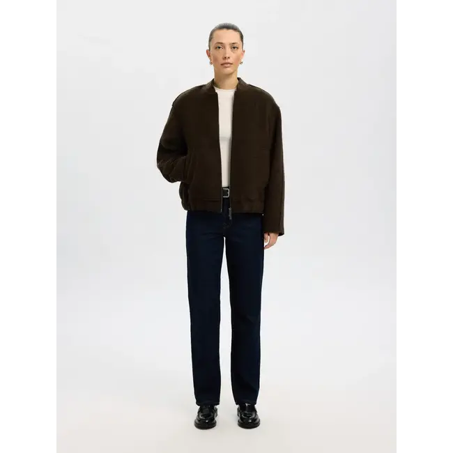 REIGN WOOL BLEND BOMBER Delicioso Melange