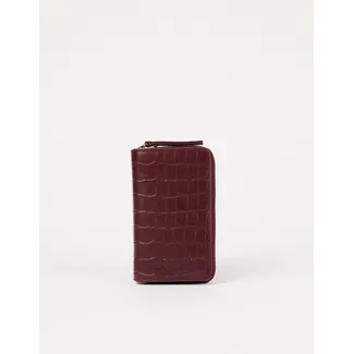 O MY BAG JETT WALLET Dark Cherry Croco