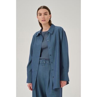 My Essential Wardrobe VITTA SHIRT Dark Slate Stripe