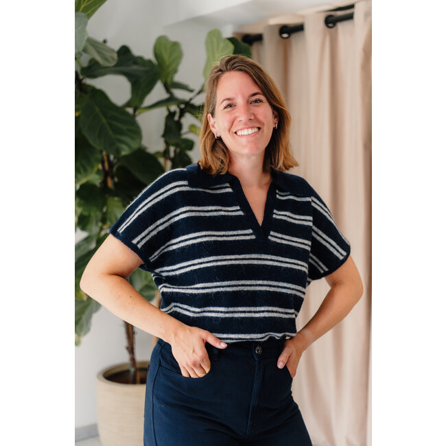 LULU KNIT POLO Dark Sapphire