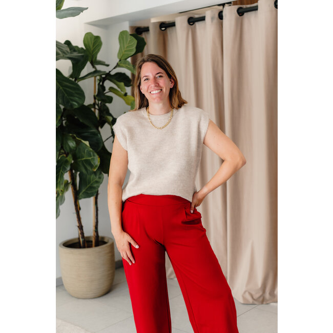 LULU KNIT VEST Birch Melange