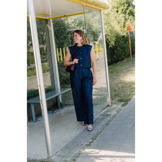 ICHI JUMI PANTS Dark Blue