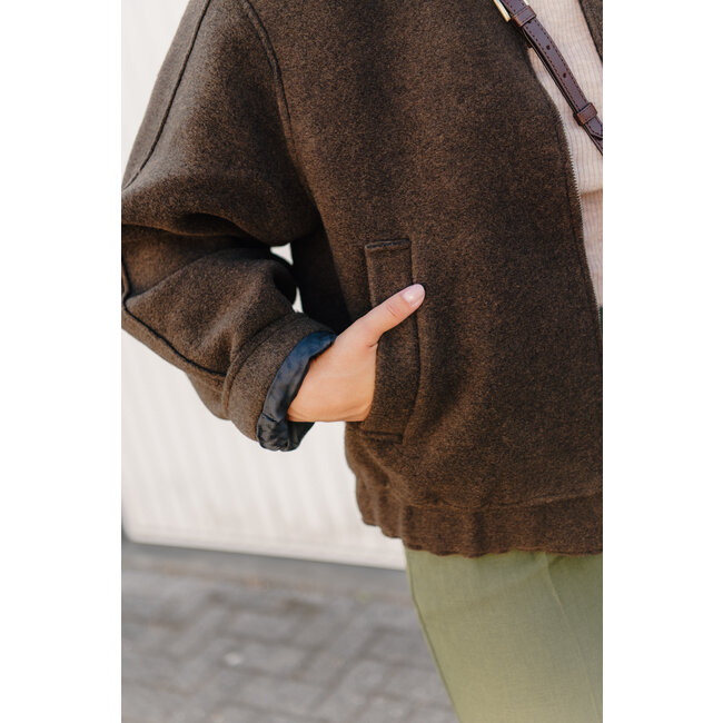 REIGN WOOL BLEND BOMBER Delicioso Melange