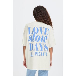 ICHI KAMILLE OVERSIZED SHIRT Cloud Dancer
