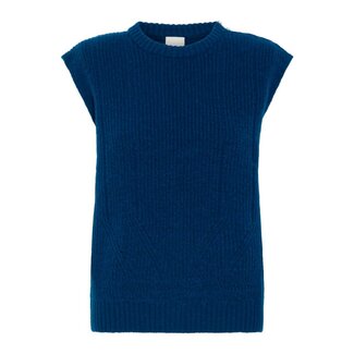 ICHI POVOKE WAISTCOAT Navy Peony