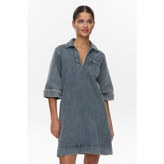 TORONTO DRESS Medium Blue Washed Denim