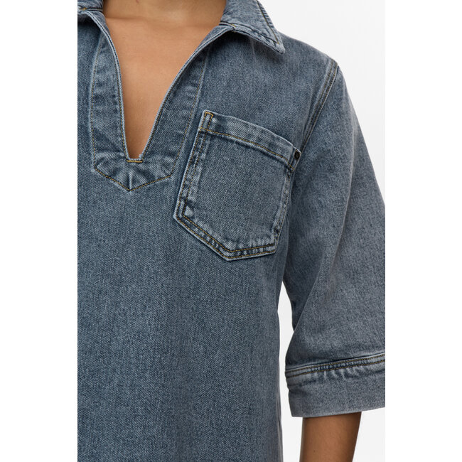 TORONTO DRESS Medium Blue Washed Denim