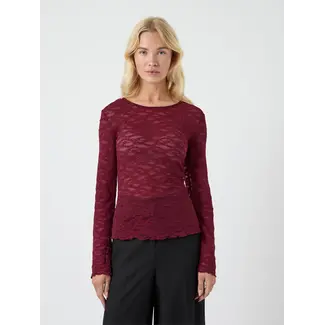 YAS CARA LACE TOP Tibetan Red