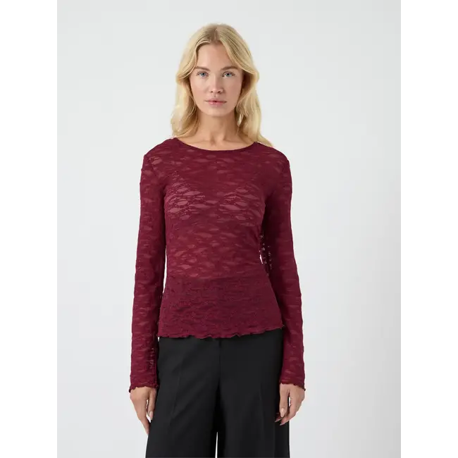 CARA LACE TOP Tibetan Red