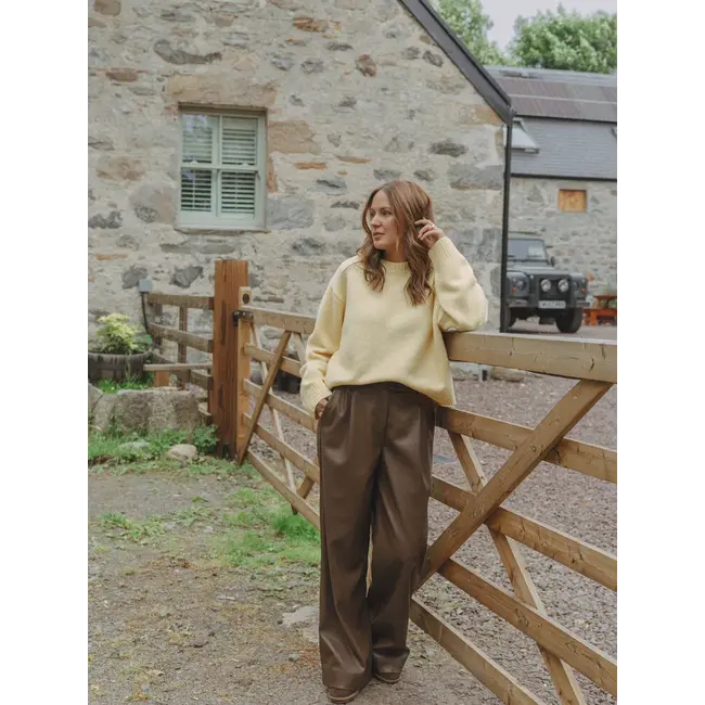 MARIE VEGAN LEATHER PANTS Brown