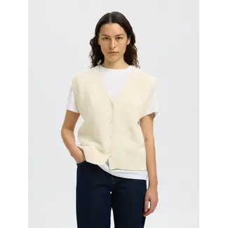 Selected Femme EA BUTTON VEST Snow White