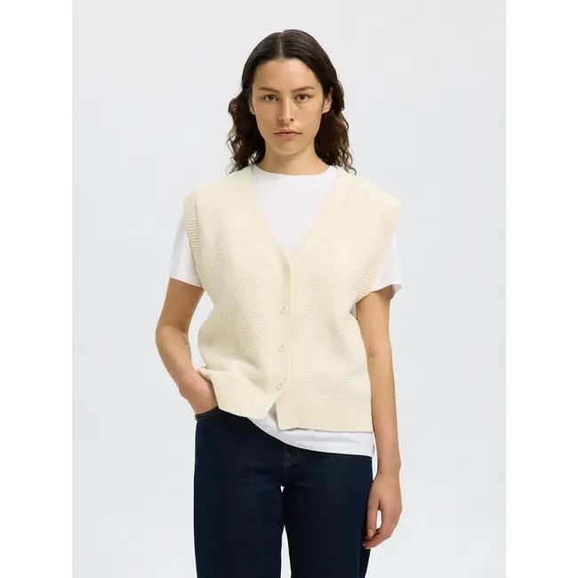 EA BUTTON VEST Snow White