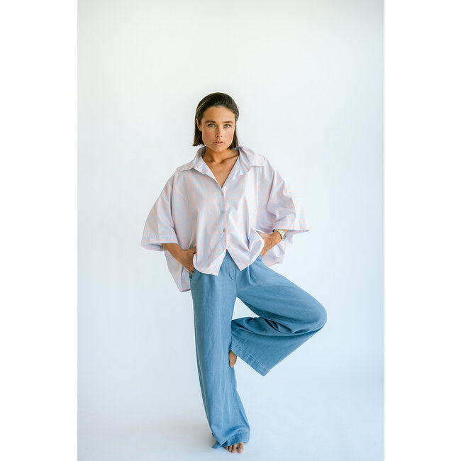 METTE SHIRT Blue Orange