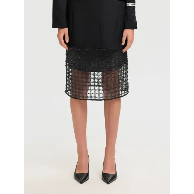 LAREN SEQUIN SKIRT Black