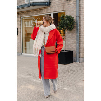 ICHI JANNET COAT Fiery Red