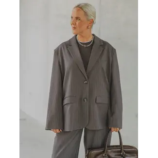 Les Soeurs MOMO BLAZER Dark Grey Pinstripe