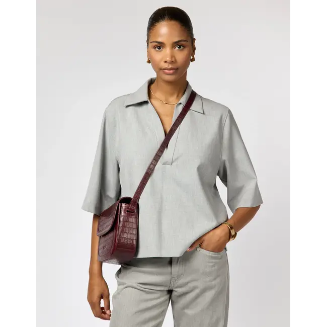 NINA BAG Dark Cherry Croco