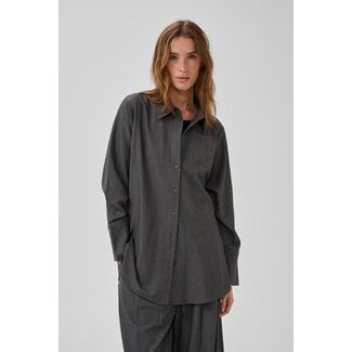 My Essential Wardrobe THE PINSTRIPE SHIRT Grey Melange